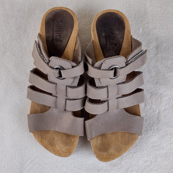 Sanita Clog Sandals Wood Sole - Picture 7 of 7